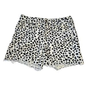 American Eagle High Rise Cheetah Cut Off Jeans